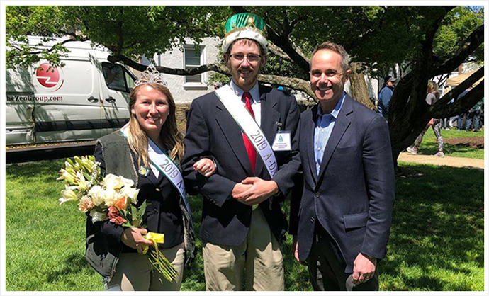 Senator Santarsiero with the 2019 A-Day King and Queen, Tyler and Amanda. 