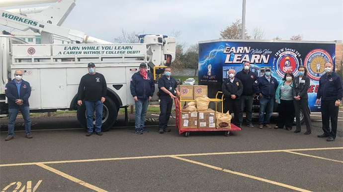 IBEW Local 269 members donated 2,000 masks and 400 safety goggles to Jefferson Bucks Hospital 