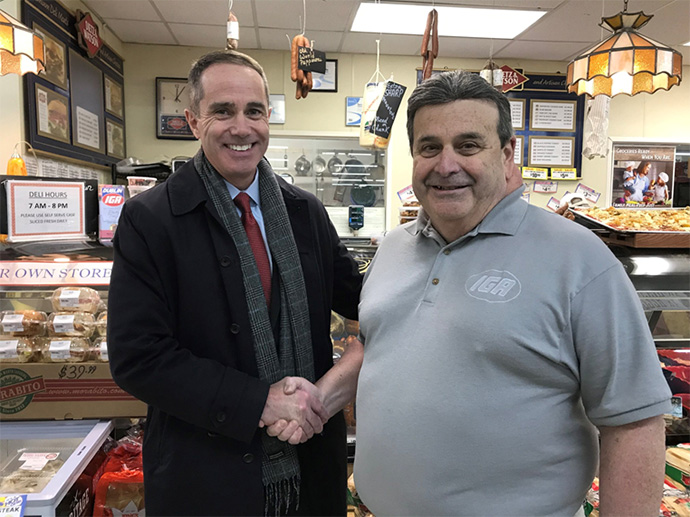 Senator Santarsiero with Dublin IGA owner Mike Flagello