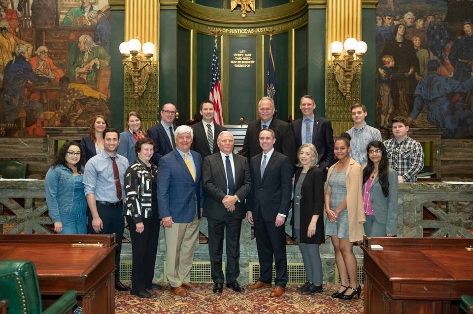 April 9, 2019: Senator Santarsiero with students and faculty from Bucks County Community College
