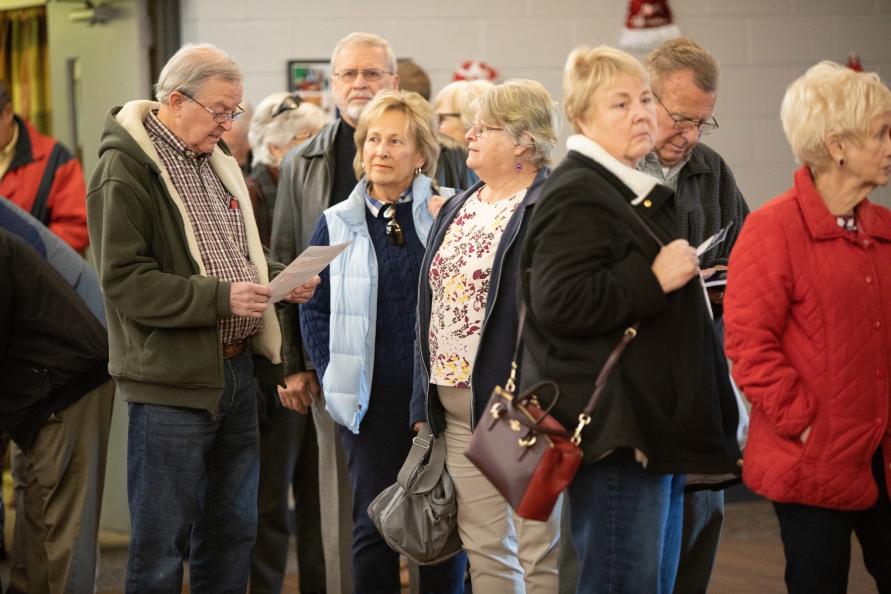 November 15, 2019: More than 100 people crowded the Central Bucks Senior Activity Center in Doylestown today for a Legislative Breakfast hosted by state Sen. Steve Santarsiero.  The audience aired concerns about a wide range of subjects including property taxes and gun violence.
