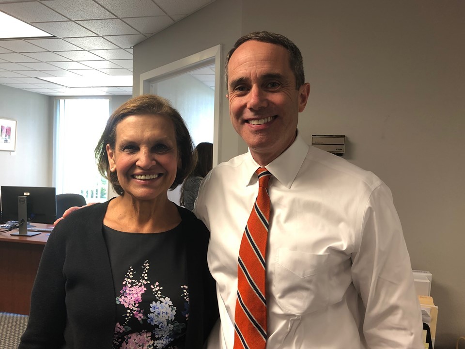June 15, 2019: Senator Santarsiero with guests at his open house for his Newtown office .