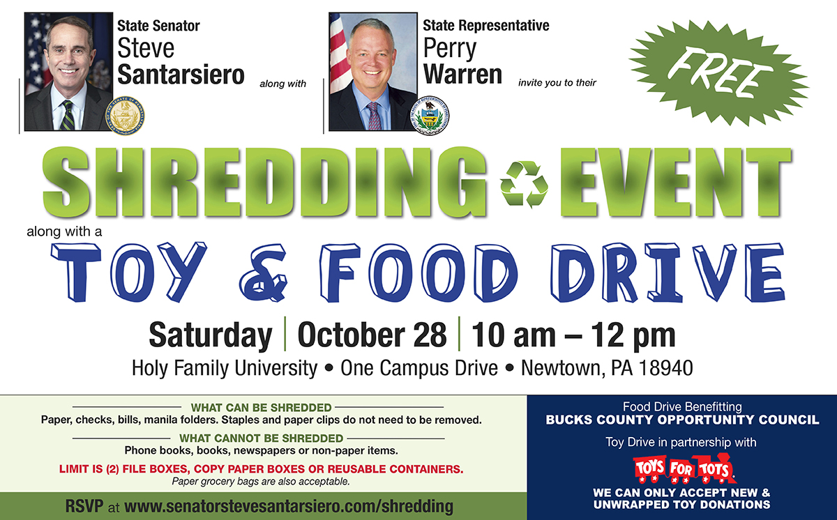 Shredding Event and Toy & Food Drive - October 28, 2023