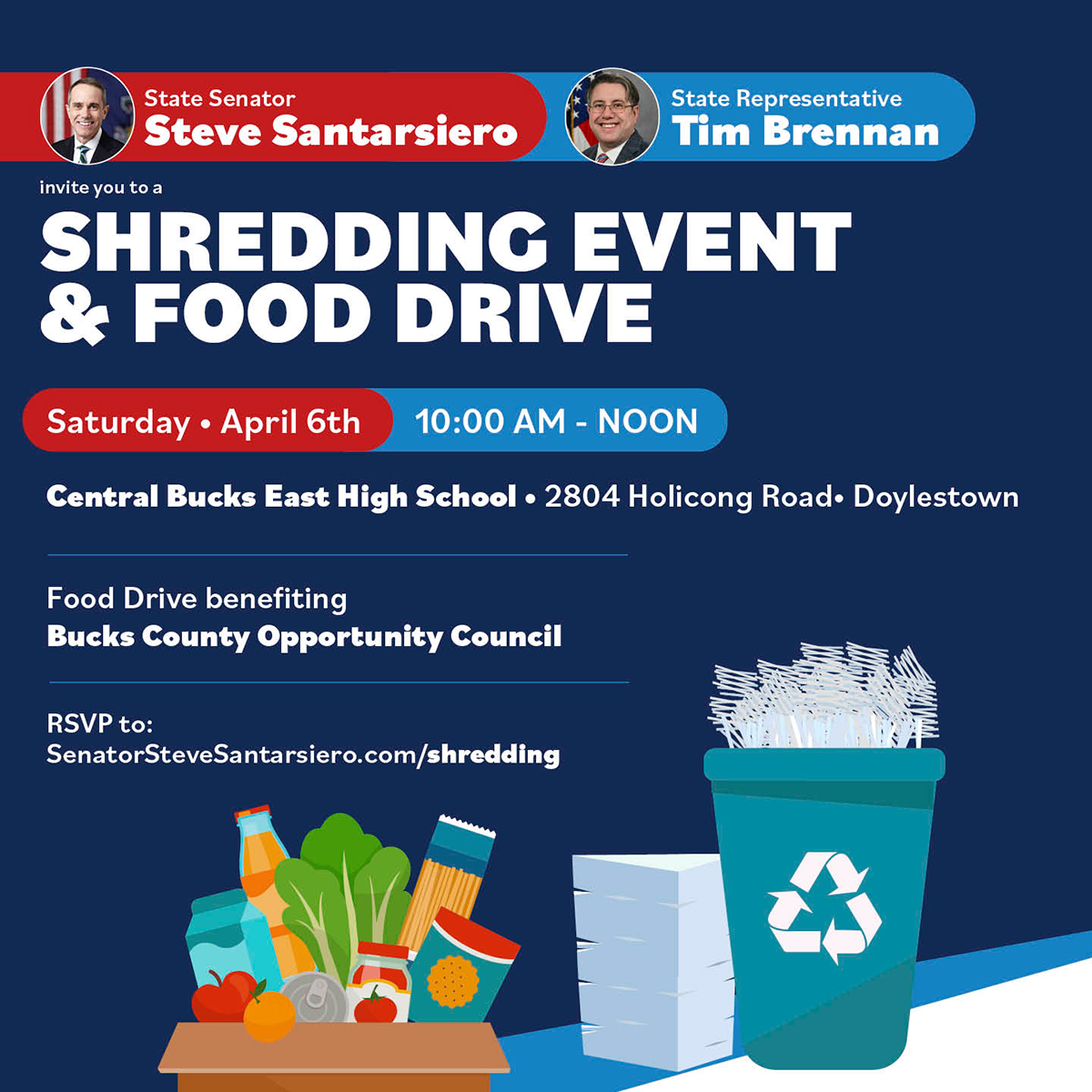 Shredding Event & Food Drive - April 6, 2024