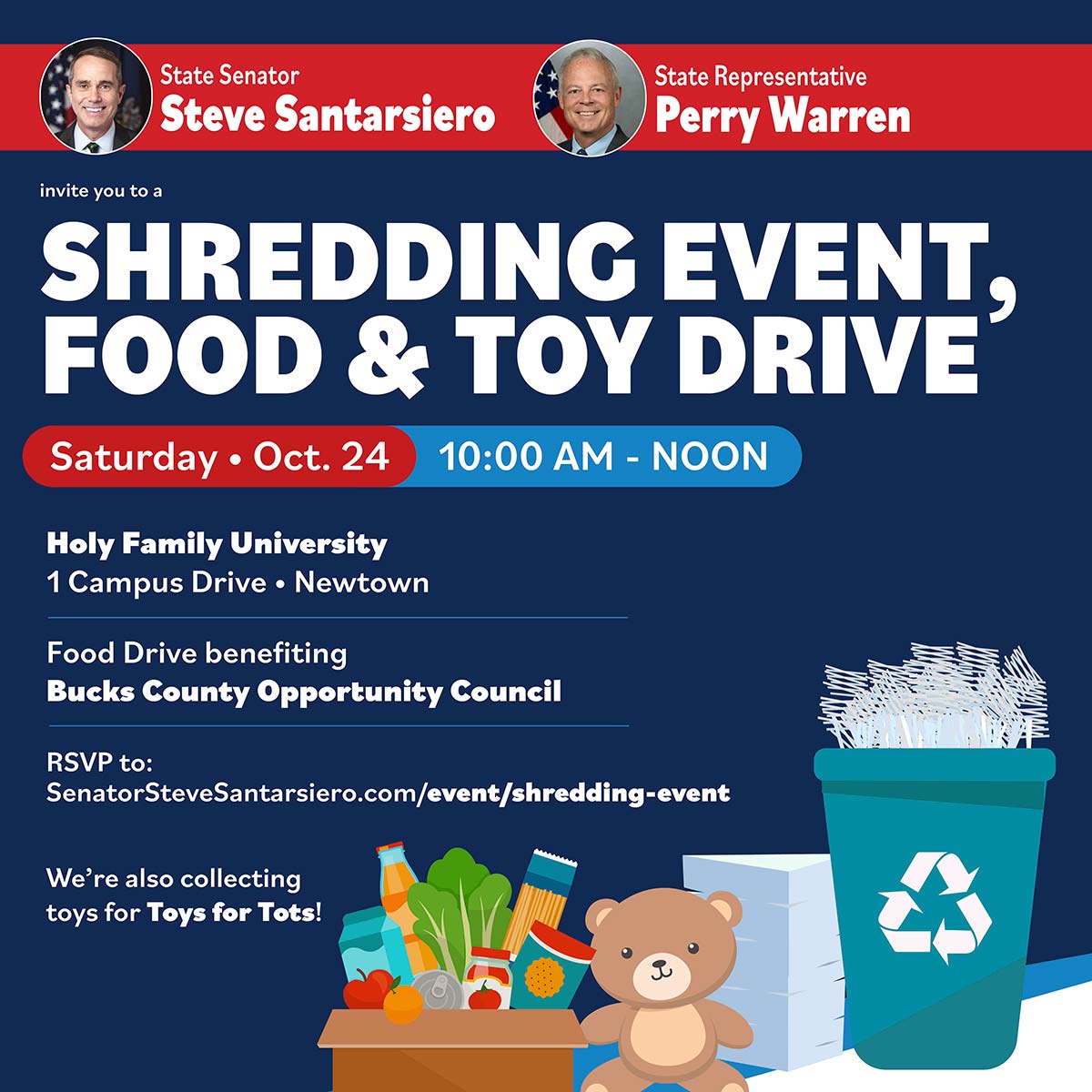 Shredding Event and Food Drive - October 24, 2026
