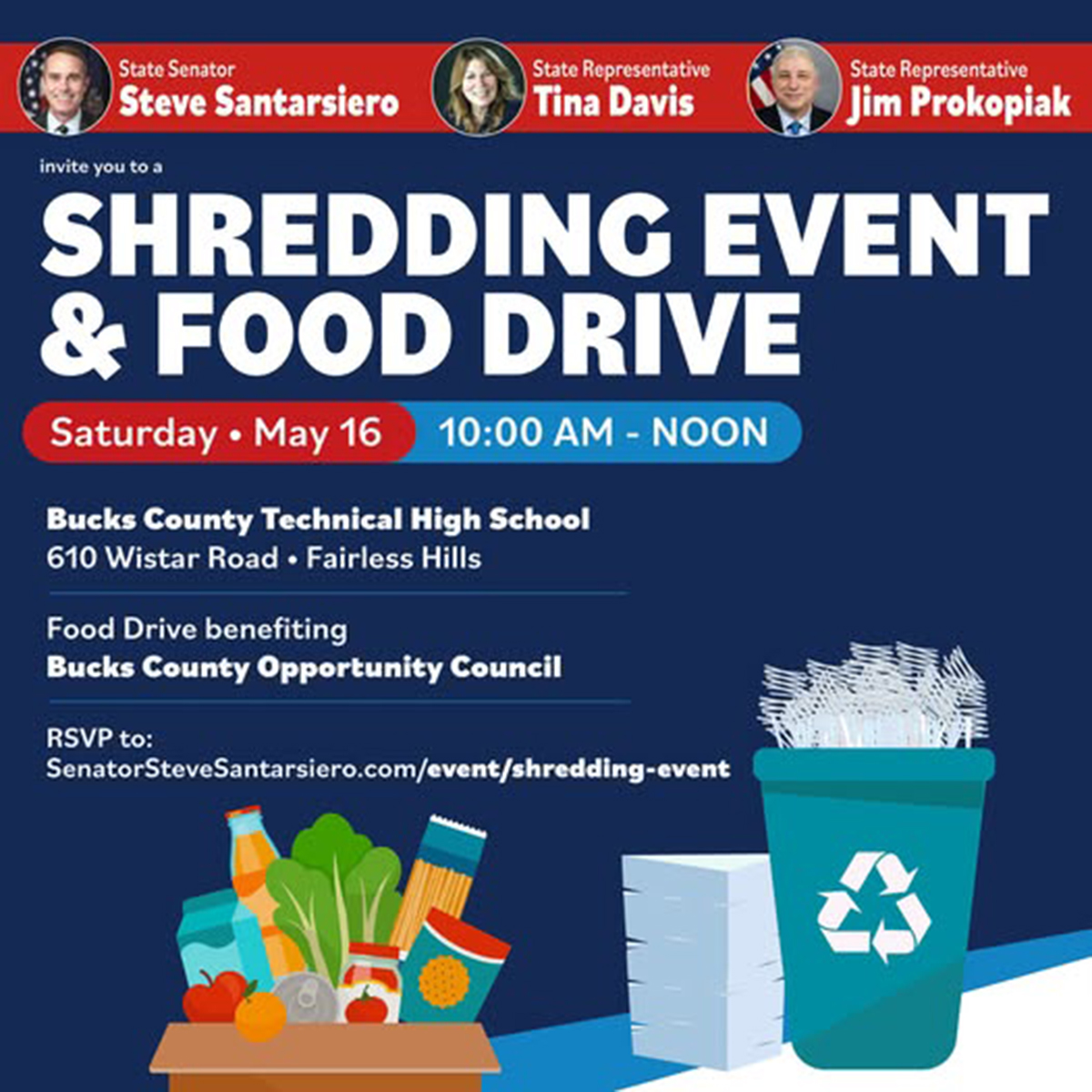Shredding Event and Food Drive - May 16, 2026