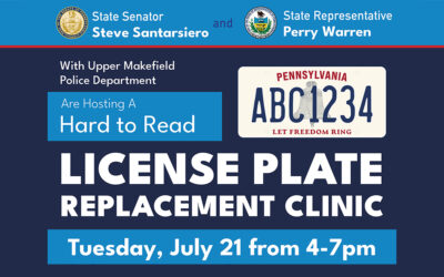 Sen Santarsiero and Rep Warren to Host Free Hard to Read License Plate Replacement Clinic