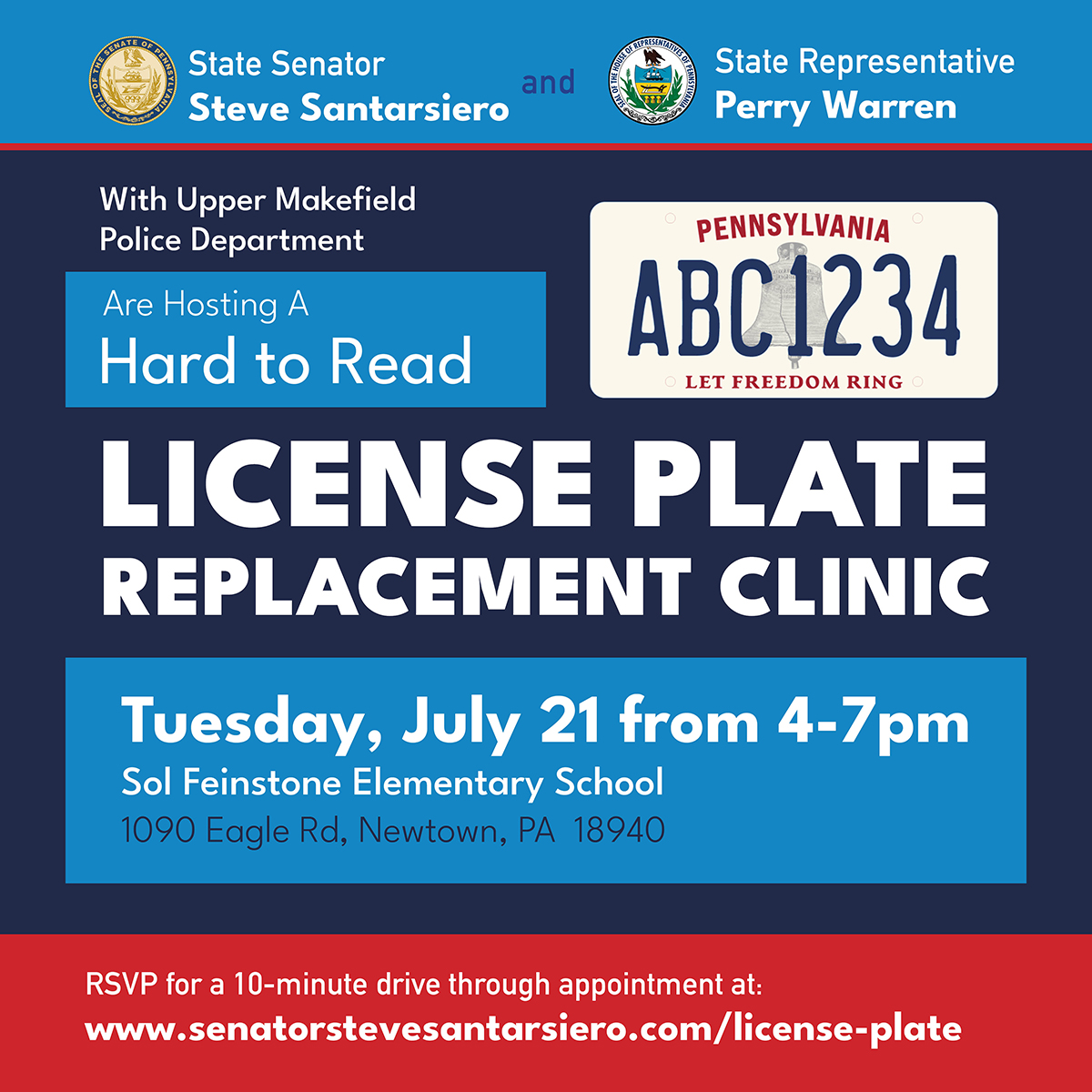 Hard to Read License Plate Replacement Clinic - July 21, 2026